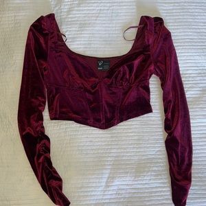 Velvet Cropped Corset Top